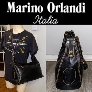 Marino Orlandi Shoulder Bag Genuine Leather. Made Italy